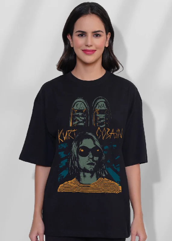 women's silk tops -Kurt Cobain Women Oversized T-Shirt