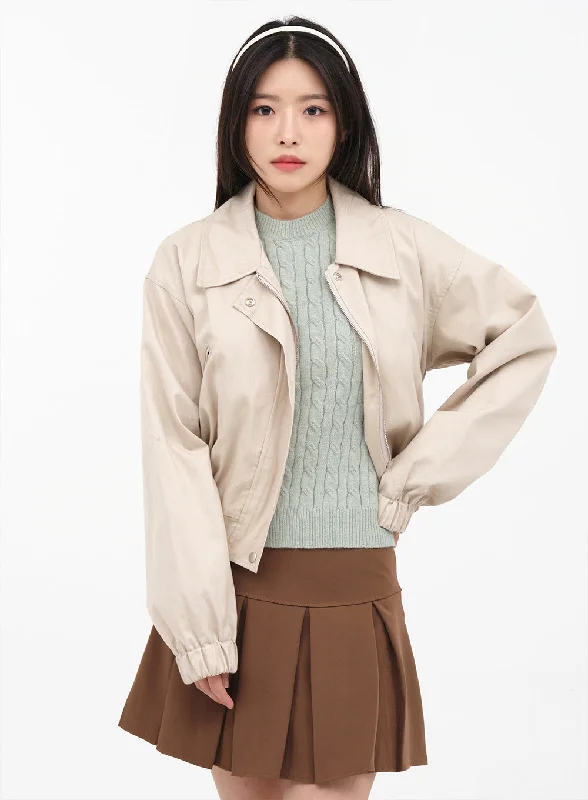 faux suede coats for women -Crop Jacket K0302