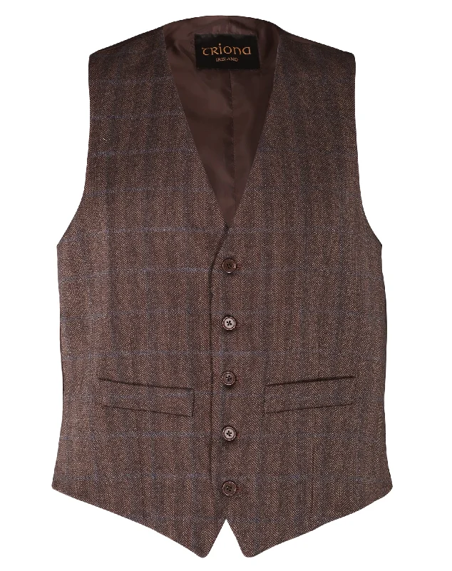 plus size coats for women -Waistcoat, Brown