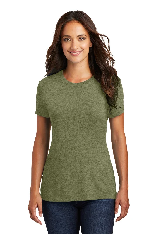 autumn blouses for women -District Womens Perfect Tri Short Sleeve Crewneck T-Shirt - Military Green Frost