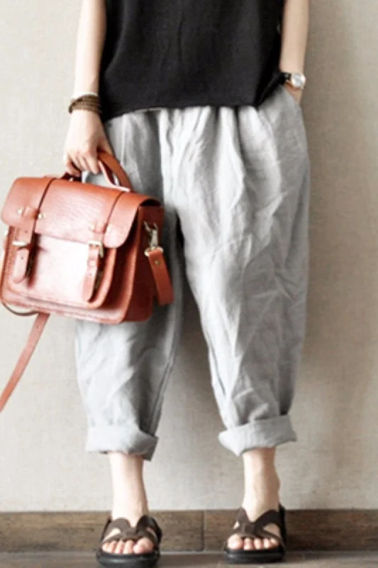 baggy trousers for women -Turnip Pants Causal Linen Long Pants women Clothes