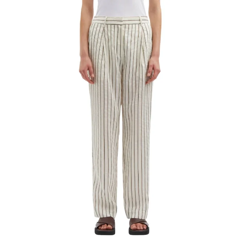 business casual pants for women -Agneta Trouser In Solitary Stripe