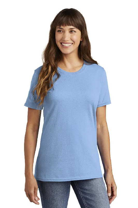 zip-up tops for women -Port & Company Womens Core Short Sleeve Crewneck T-Shirt - Light Blue