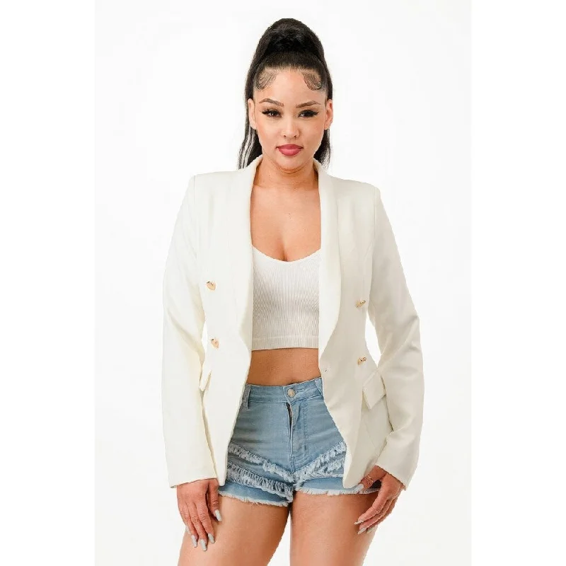 down jackets for women -Double Breasted Blazer Jacket Perfect for Formal Events and Casual Use