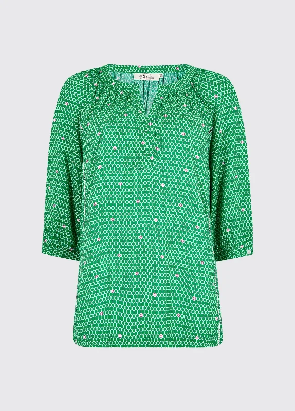 business casual blouses for women -Cloudberry Top - Kelly Green