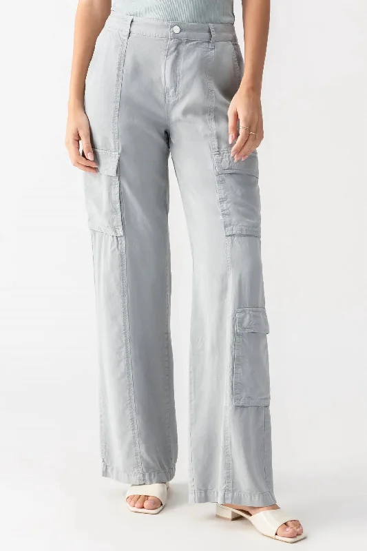 cropped palazzo pants for women -Doheny Cargo Pant In Eucalyptus