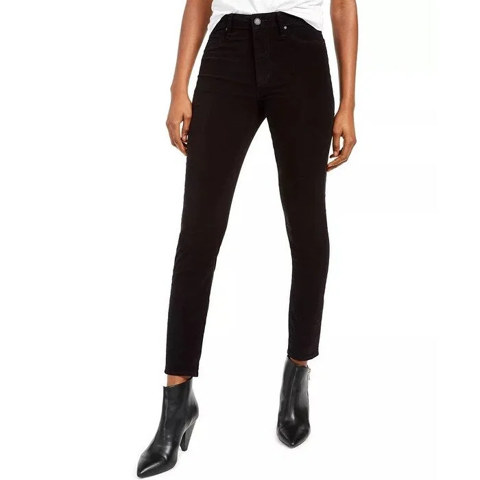 trendy flared trousers for women -Articles Of Society Women's Hilary Velvet High-Rise Jeans Black Size SQUARE 24 - SQUARE 24