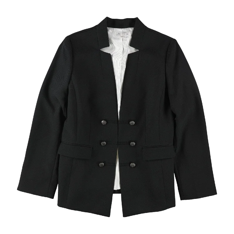 elegant coats for women -Tahari Womens Star Neck Double Breasted Blazer Jacket, Black, 12