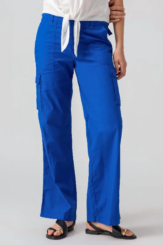 vintage style pants for women -Reissue Cargo Pant In Ocean Blue