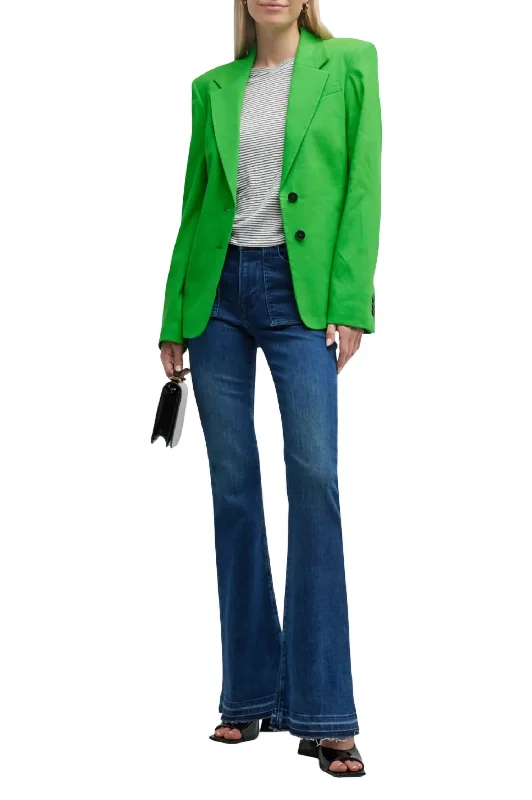 women's hooded coats -The Femme Blazer In Bright Peridot