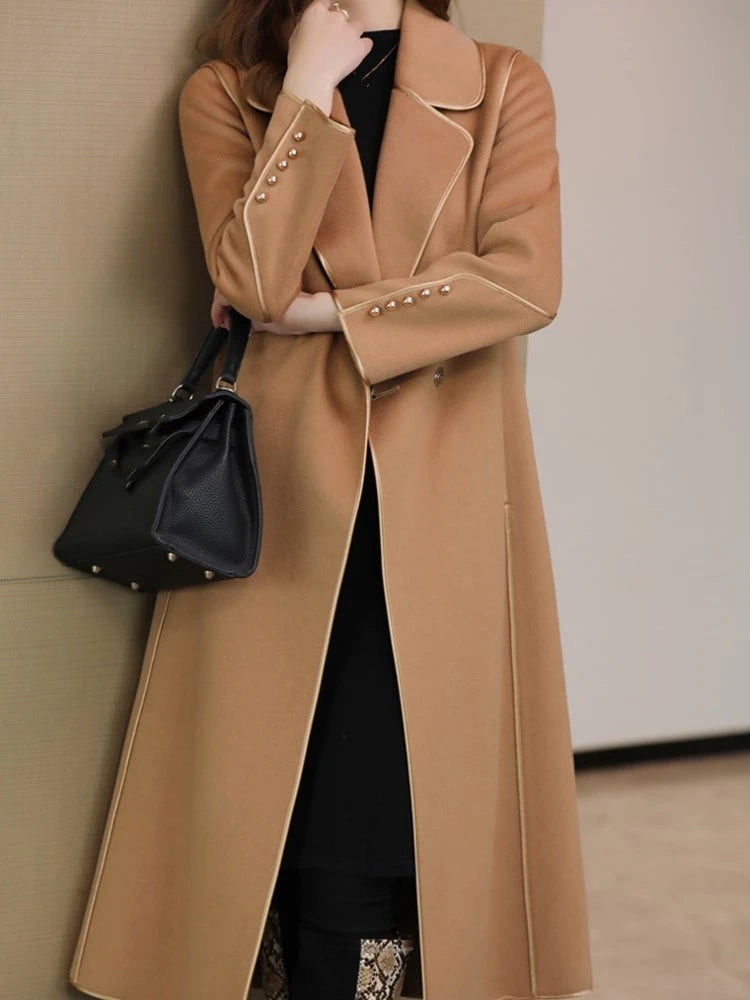 oversized winter coats for women -Fashion Wool Winter Solid Single Elegant Casual New Coat