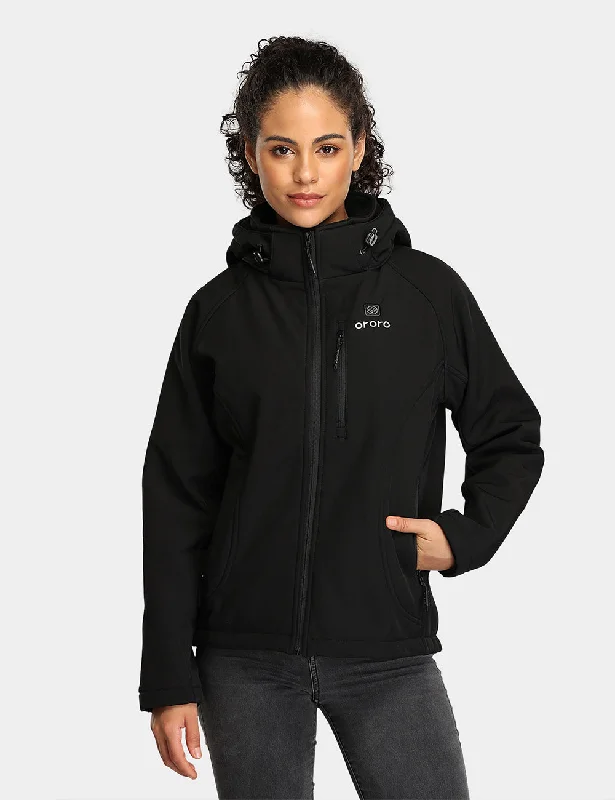 asymmetrical coats for women -Women's Classic Heated Jacket - Black