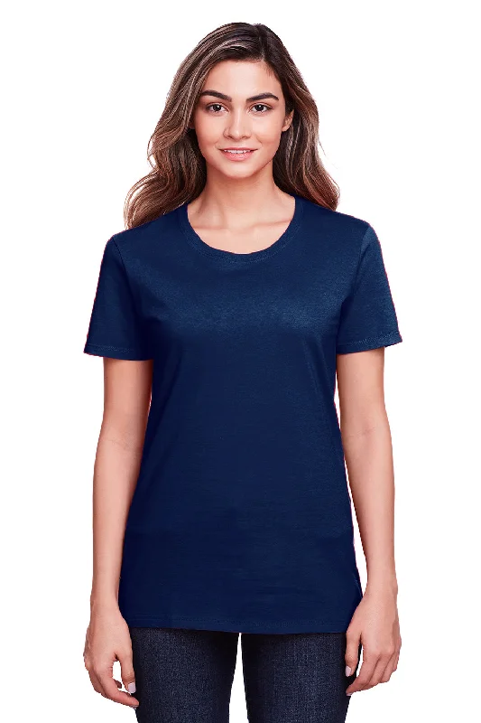 women's tunic tops -Fruit Of The Loom Womens Iconic Short Sleeve Crewneck T-Shirt - Navy Blue - Closeout