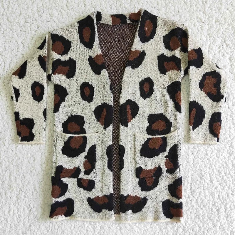 basic tops for women -new Leopard print white coat