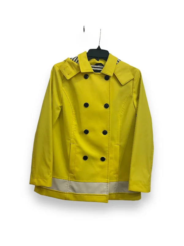 single-breasted coats for women -Coat Raincoat By Talbots In Yellow, Size: Sp