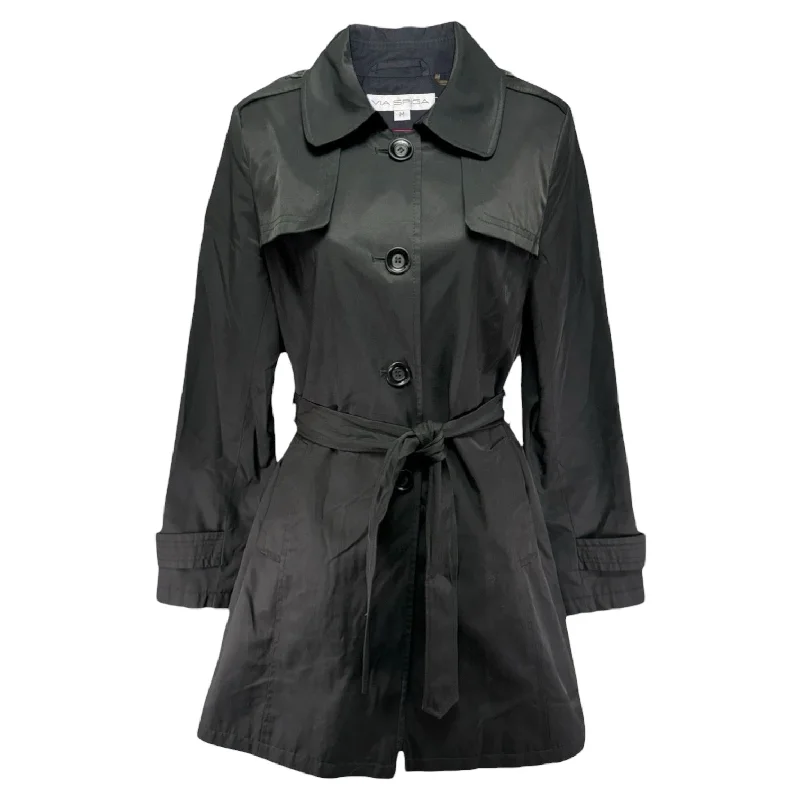 stylish waterfall coats for women -Coat Raincoat By Via Spiga In Black, Size: M