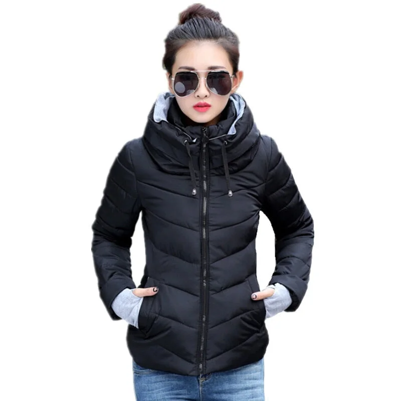 knitted jackets for women -2018 new ladies fashion coat winter jacket women outerwear short wadded jacket female padded parka women's overcoat