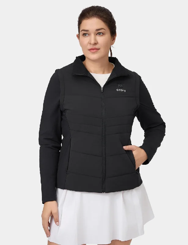 glossy puffer jackets for women -Turnberry Women's Heated Golf Jacket with Zip-off Sleeves