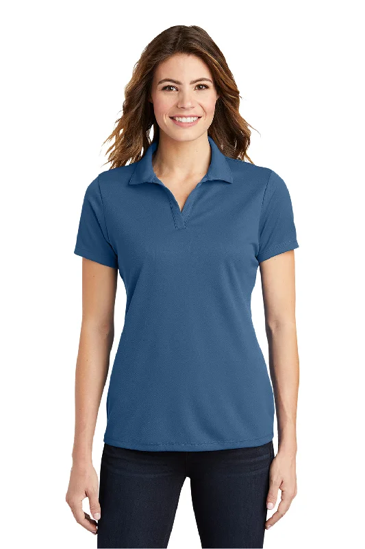 plus size women's tops -Sport-Tek Womens RacerMesh Moisture Wicking Short Sleeve Polo Shirt - Dawn Blue