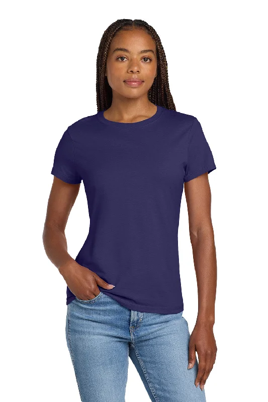 soft fabric tops for women -Hanes Womens Nano-T Short Sleeve Crewneck T-Shirt - Navy Blue