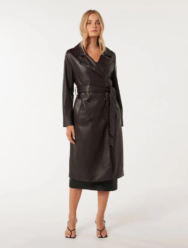 classic pea coats for women -Ronnie Pu Trench Coat