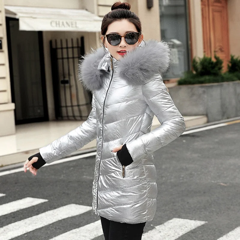 women's hooded coats -2018 Fashion Wadded jacket Female Coat Women Winter New Slim Warm Down cotton clothing Long sleeve Coat Winter Jackets