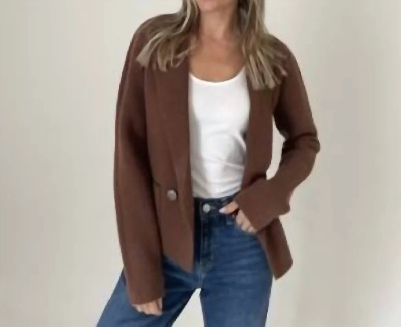 military-style coats for women -Heller Blazer In Brown