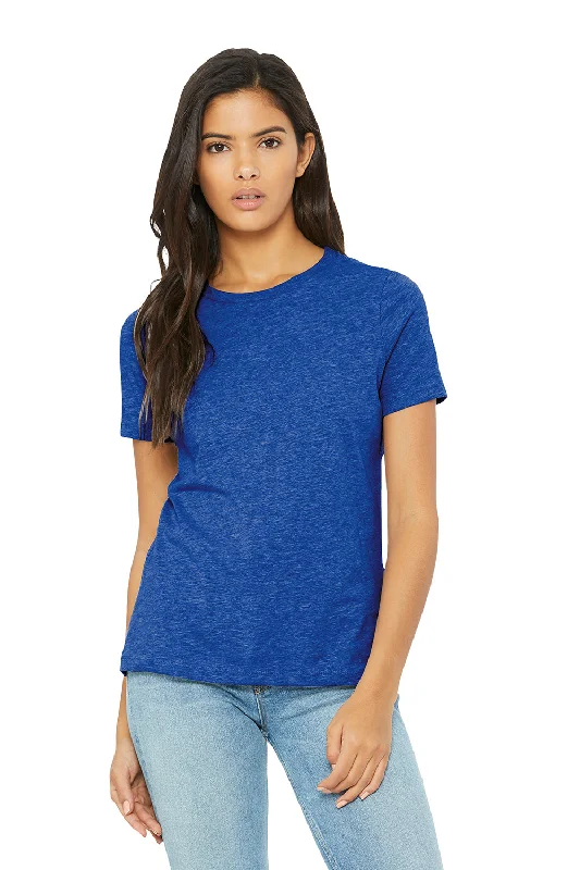 sleeveless tops for women -Bella + Canvas Womens CVC Short Sleeve Crewneck T-Shirt - Heather True Royal Blue