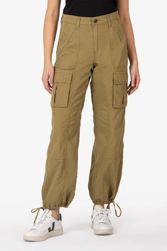 stretchy work pants for women -Erika Utility Pant In Olive