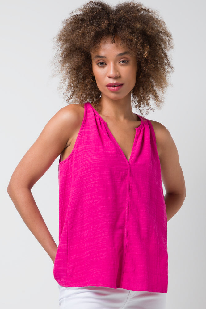 sleeveless blouses for work -Swing Shell Top Pink