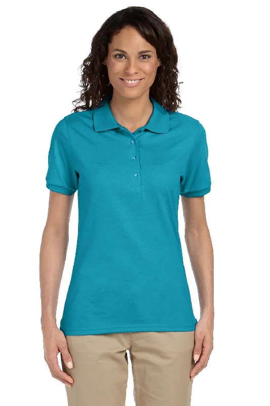 printed shirts for women -Jerzees Womens SpotShield Stain Resistant Short Sleeve Polo Shirt - California Blue