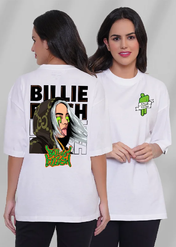 women's velvet tops -Billie Ellish Women Oversized T-Shirt