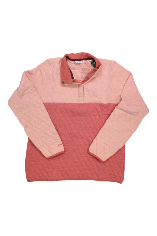 lightweight women's tops -Orvis Women's Outdoor Quilted Snap Colorblock Sweatshirt