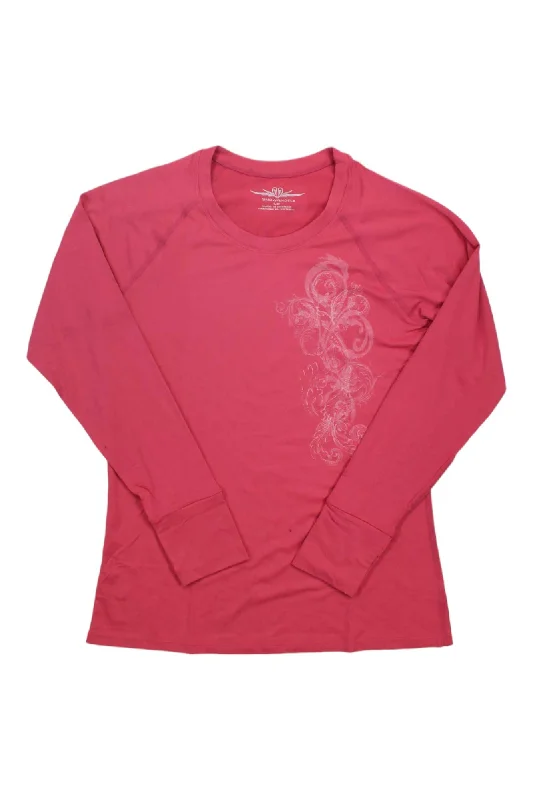 basic tops for women -Snow Angel Women's Graphic Thermal Scoop