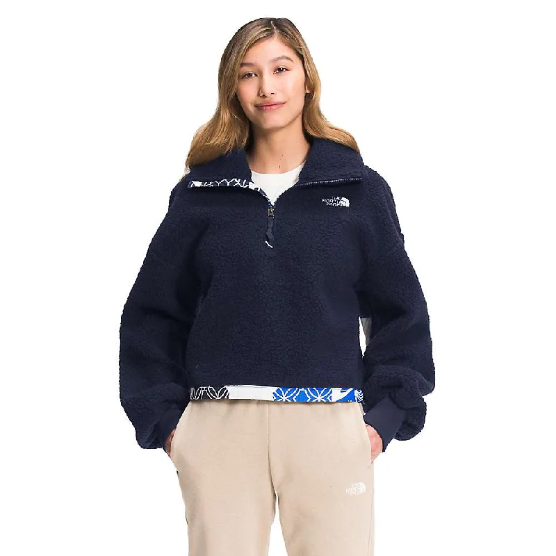 women's off-shoulder tops -The North Face Women's Printed Platte Sherpa 1/4 Zip Top