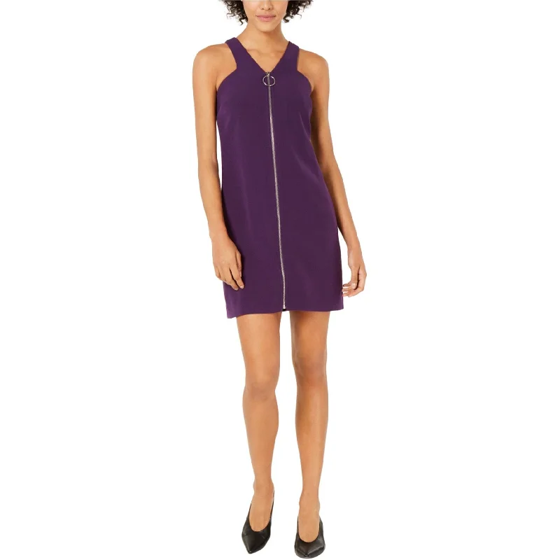 women's tunic dresses -Bar Iii Womens Zip-Up A-Line Dress