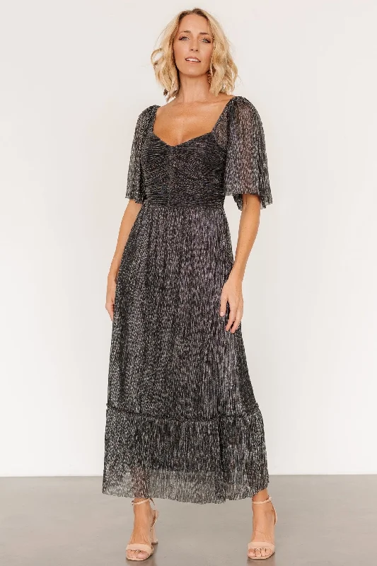 women’s retro dresses -Elea Shimmer Dress | Black