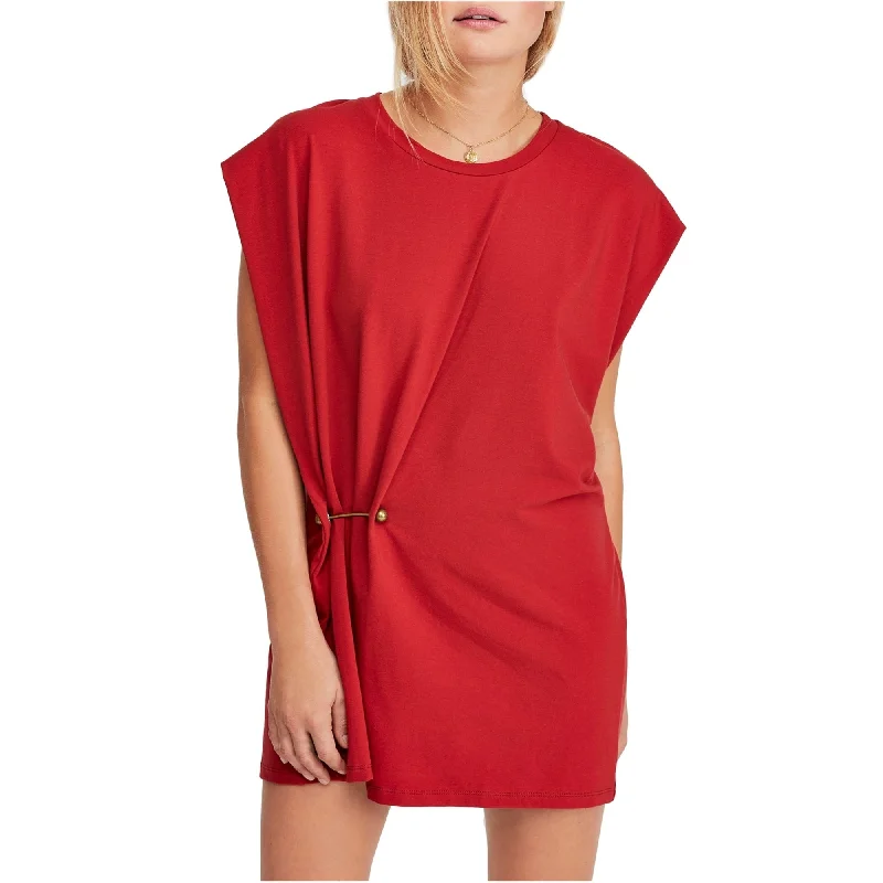 women's sheath dresses -Free People Womens Hardware Shift Dress, Red, Medium