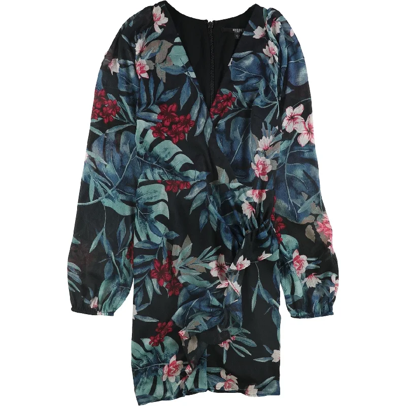 boho style dresses for women -Guess Womens Rhodes Jungle Asymmetrical Dress