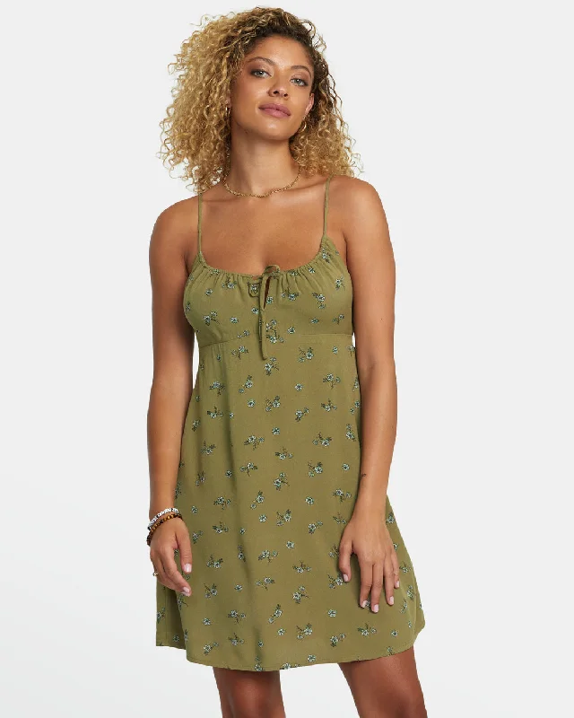 women's halter neck dresses -Hillside Mini Dress - Aloe