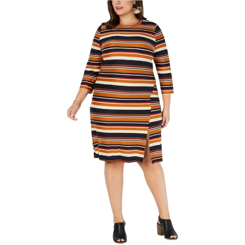 formal dresses for women -Monteau Womens Striped Sheath Dress, Multicoloured, 2X