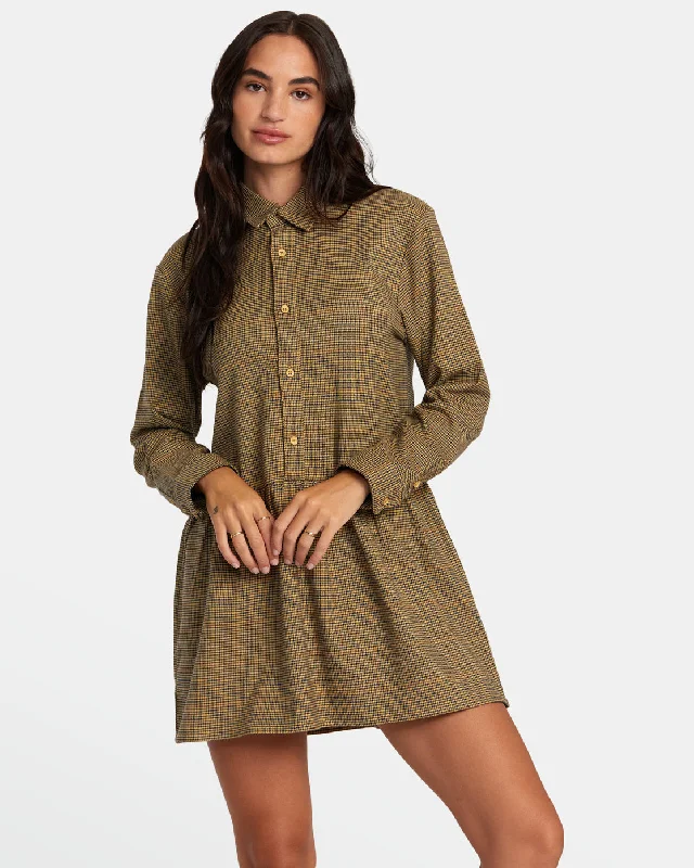 long sleeve dresses for women -Not Today Mini Dress - Tan