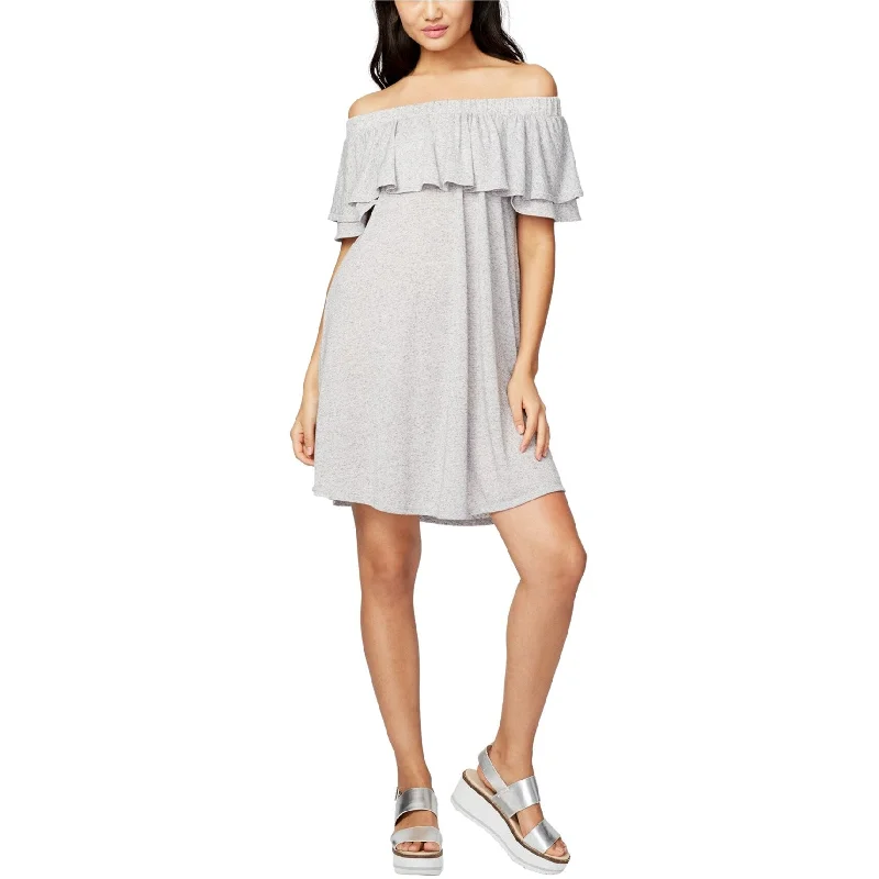 pleated dresses for women -Rachel Roy Womens Heathered Flounce Dress