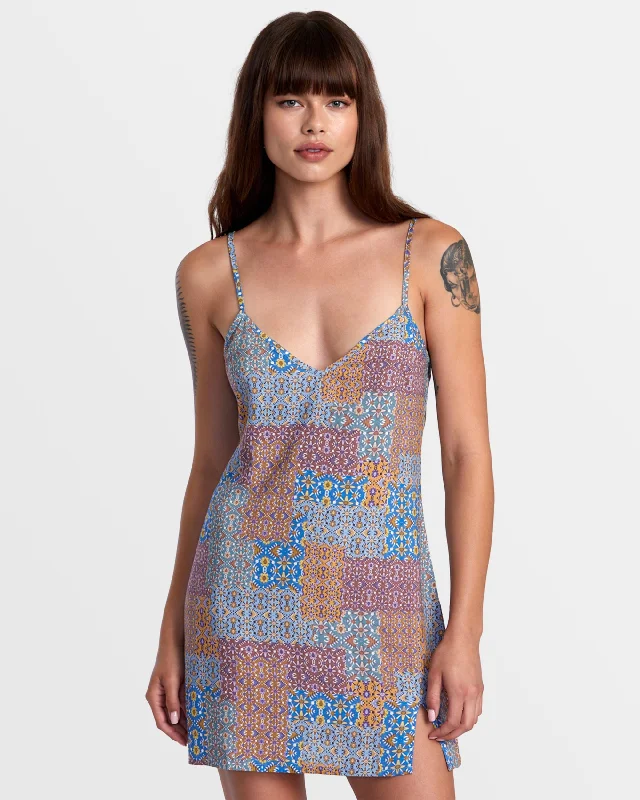 women's cocktail dresses -Slip Up Mini Dress - Federal Blue