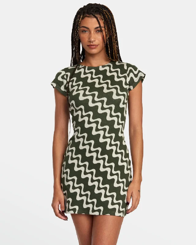 mermaid style dresses for women -Soho Short Sleeve Dress - Forest