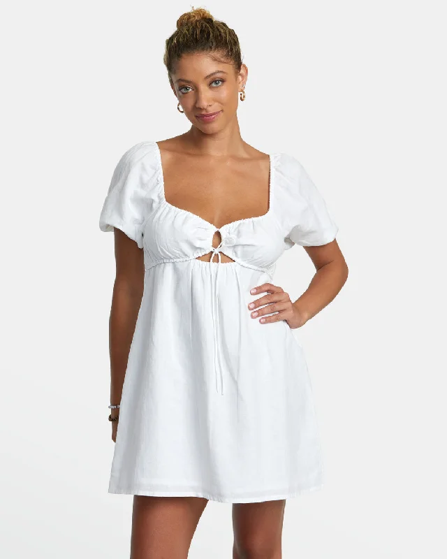 plus size dresses for women -Sweet Talk Mini Dress - Whisper White