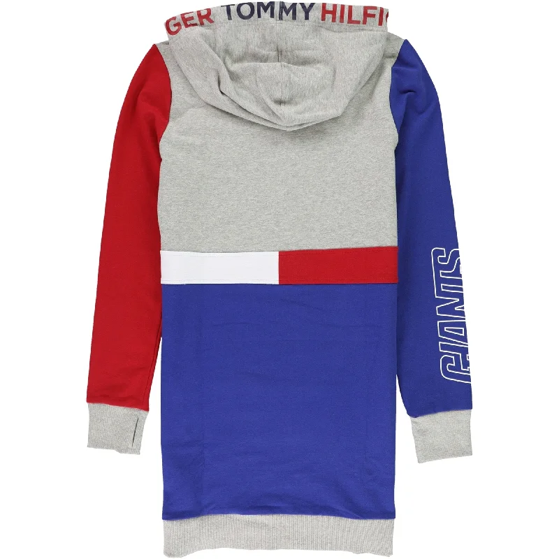 striped bodycon dresses for women -Tommy Hilfiger Womens NY Giants Hoodie Dress, Multicoloured, Small